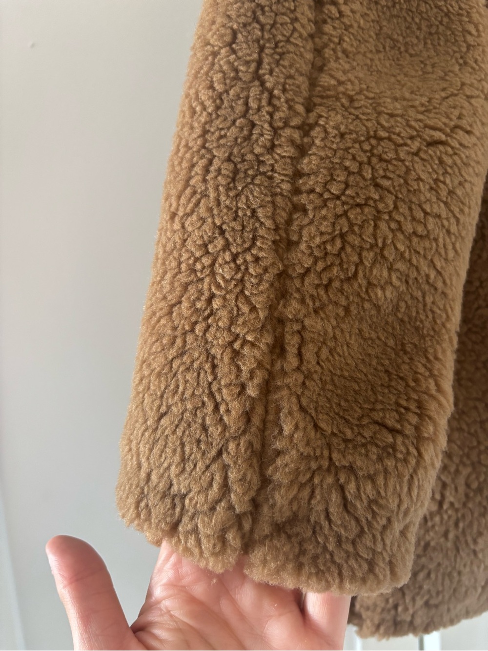Zara Girls Brown Teddy Coat - Zara Kids Plush Button Jacket - Picture 3 of 5